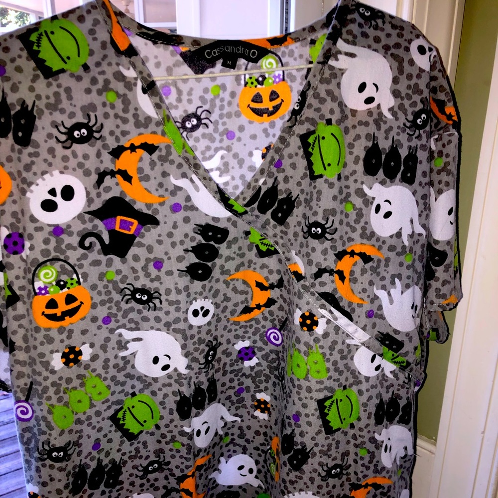 Halloween scrub tops